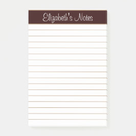 Einfache Schokolade Braun Personalisiert Post-it Klebezettel