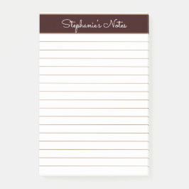 Einfache Schokolade Braun Personalisiert Post-it Klebezettel