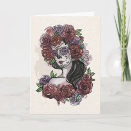 Einfache, schöne Dia de los Muertos Grußkarte Karte