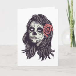 Einfache, schöne Dia de los Muertos Grußkarte Karte