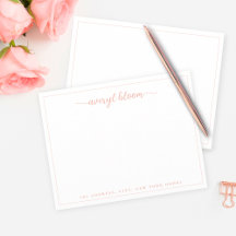 Einfache Schreibkoralle Blush Personalisiert Stati