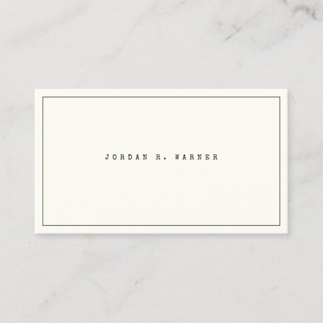 Einfache Schreibmaschine Saubere Minimalistische m Visitenkarte (Vorderseite)