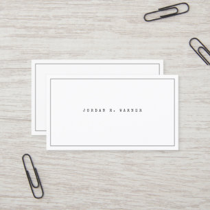 Einfache Schreibmaschine Saubere Minimalistische m Visitenkarte