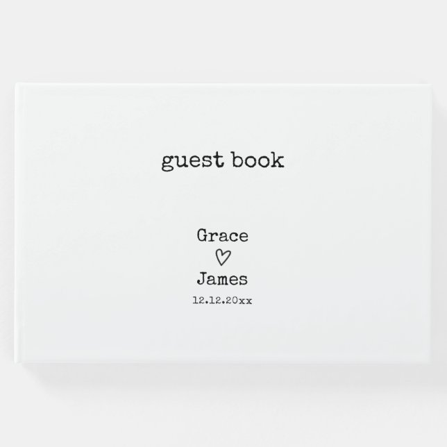 Einfache Schreibmaschinenschrift Typograph Persona Gästebuch (Vorderseite)