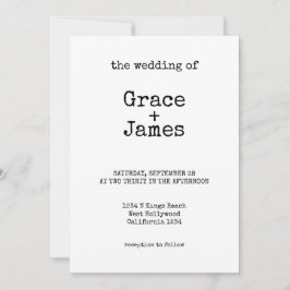 Einfache Schreibschrift Minimalistische Hochzeit Einladung