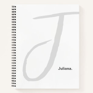 Einfache Schreibweise für White & Gray Monogram Notizbuch