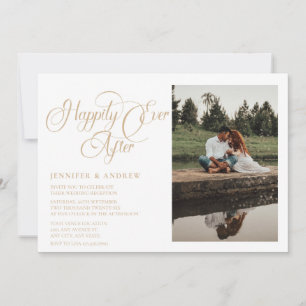Einfache Schrift Foto   Hochzeitsempfang Einladung