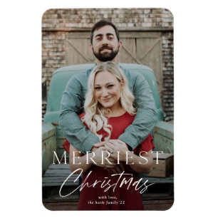 Einfache Schrift Frohe Weihnachten Grußkarte Magnet