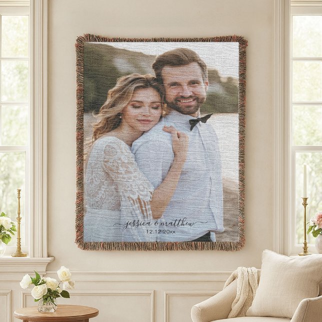 Einfache Schrift Hochzeitstag Gewebe Decke (Von Creator hochgeladen)