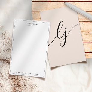 Einfache Schrift personalisiertes Briefpapier Blus
