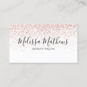 Einfache Schrift Roségold Glitter Visitenkarte