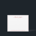 Einfache Schrift rote Umrandung personalisierte Ko Mitteilungskarte<br><div class="desc">Moderne Schrift Name und optional Adresse oder anderer Text zusammen mit dünner roter Umrandung, einfach und elegant. Tolle professionelle personalisierte Korrespondenz für die Feiertage.
Passen Sie es mit der Umrandungsfarbe Ihrer Wahl an.</div>