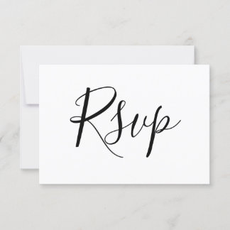 Einfache Schrift-RSVP-Weißkarten für die Hochzeit RSVP Karte