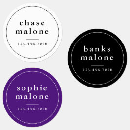 Einfache Schulfarben Wassersicherer Name Etiketten