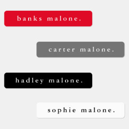 Einfache Schulfarben Wassersicherer Name Etiketten