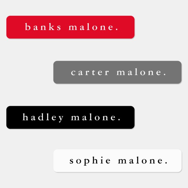 Einfache Schulfarben Wassersicherer Name Etiketten (Gruppe)