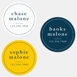 Einfache Schulfarben Wassersicherer Name Etiketten