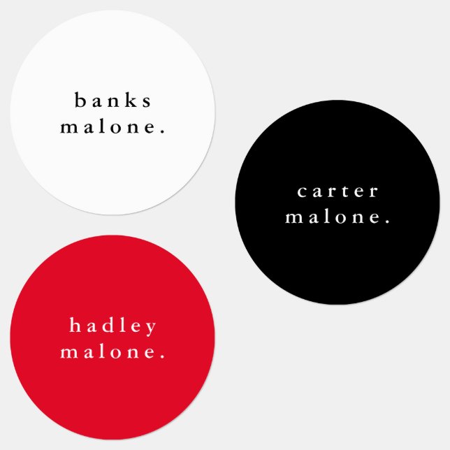 Einfache Schulfarben Wassersicherer Name Etiketten (Gruppe)