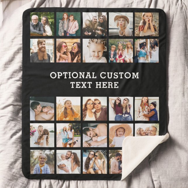 Einfache Schwarz-FotoCollage 25 Personalisiert Sherpadecke (Von Creator hochgeladen)