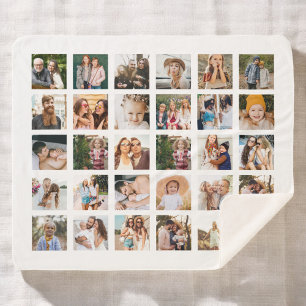Einfache Schwarz-FotoCollage 30 Personalisiert Sherpadecke
