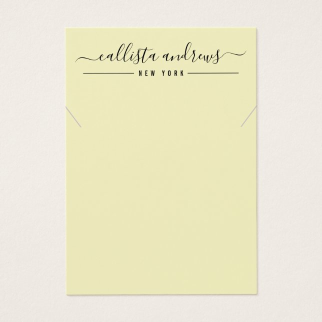 Einfache Schwarz-Gelb-Script-Karte (Vorderseite)