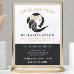 Einfache Schwarz-Gold-Haar-Salon-Logo-Covid Wieder Flyer<br><div class="desc">Einfache Schwarz Gold Haar Salon Logo Covid Wiedereröffnung Flyer. "Mit den neuen Covid 19 Sicherheitsmaßnahmen,  die unsere Kunden und Mitarbeiter sicher behalten haben." Personalisieren Sie dieses individuelle Design mit Ihrem eigenen Text,  Logo und Geschäftsdetails. Dieses Design besticht durch eine elegante moderne Schwarz-Gold Frau mit einem langen Friseur-Logo.</div>