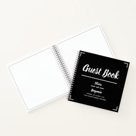 Einfache Schwarz-Handschrift-Hochzeit Notizbuch