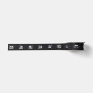 Einfache Schwarz-Minimal-Personalisiert-Monogramm- Satinband