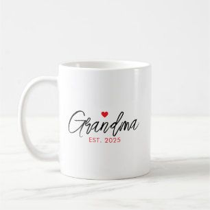 Einfache Schwarz-Rot-Typografie New Oma Kaffeetasse