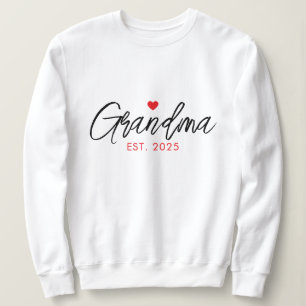 Einfache Schwarz-Rot-Typografie New Oma Sweatshirt