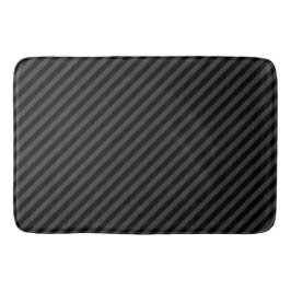 Einfache schwarz-schwarz-schmale Diagonalstreifen Badematte