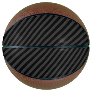 Einfache schwarz-schwarz-schmale Diagonalstreifen Basketball