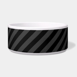 Einfache schwarz-schwarz-schmale Diagonalstreifen Napf
