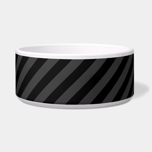 Einfache schwarz-schwarz-schmale Diagonalstreifen Napf (Vorderseite)
