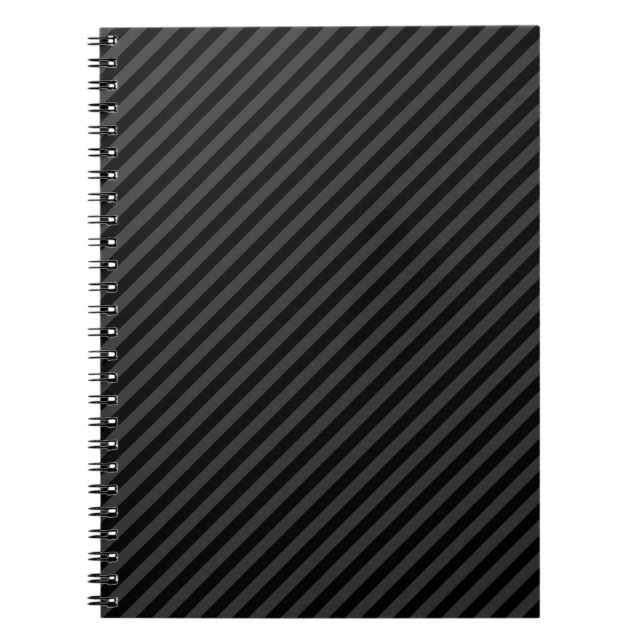 Einfache schwarz-schwarz-schmale Diagonalstreifen Notizblock (Vorderseite)