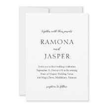 Einfache Schwarz und Weiß Moderne Hochzeit