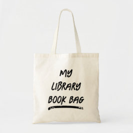 Einfache Schwarz-Weiß-Bibliothek Tragetasche