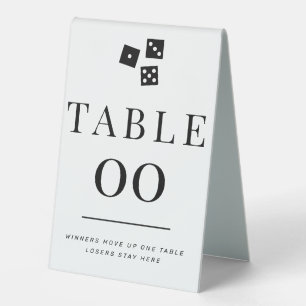 Einfache Schwarz-Weiß-Bunco JEDE Tischnummer Tischaufsteller