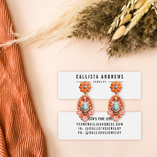 Einfache Schwarz-weiß-Center-Earring-Display-Karte