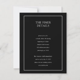 Einfache Schwarz/Weiß Elegant Minimalistisch Einladung