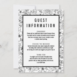 Einfache Schwarz-Weiß-Gästebuchinfo Einladung