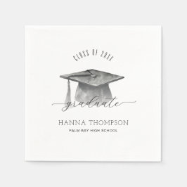 Einfache Schwarz-Weiß-Graduiertenpartei Napkins Serviette
