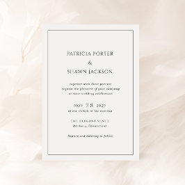 Einfache Schwarz-Weiß-Hochzeit Einladung