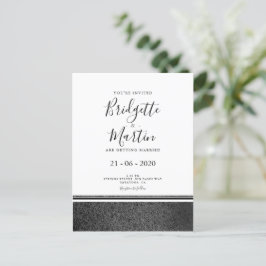 Einfache Schwarz-Weiß-Hochzeit Einladungspostkarte