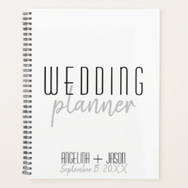 Einfache Schwarz-Weiß-Hochzeit Planer