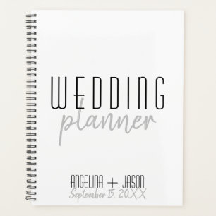 Einfache Schwarz-Weiß-Hochzeit Planer