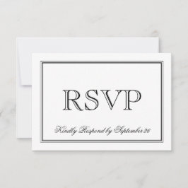 Einfache Schwarz-Weiß-Hochzeit RSVP Karte