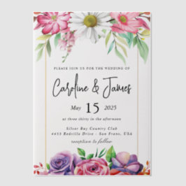 Einfache Schwarz-Weiß-Hochzeit Überlagerung Vellum