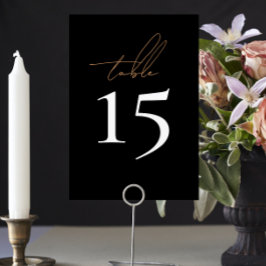 Einfache Schwarz-Weiß-Hochzeiten-Tischnummern Tischnummer