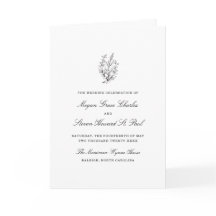 Einfache Schwarz-Weiß-Hochzeitsprogramme für Wildb